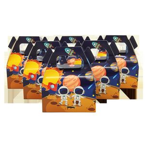 24pcs/lot Candy Box Cake Box Gift Bags Kids Astronaut Solar Space Theme Party Baby Shower Party Decoration Party Favor Supplies 210517
