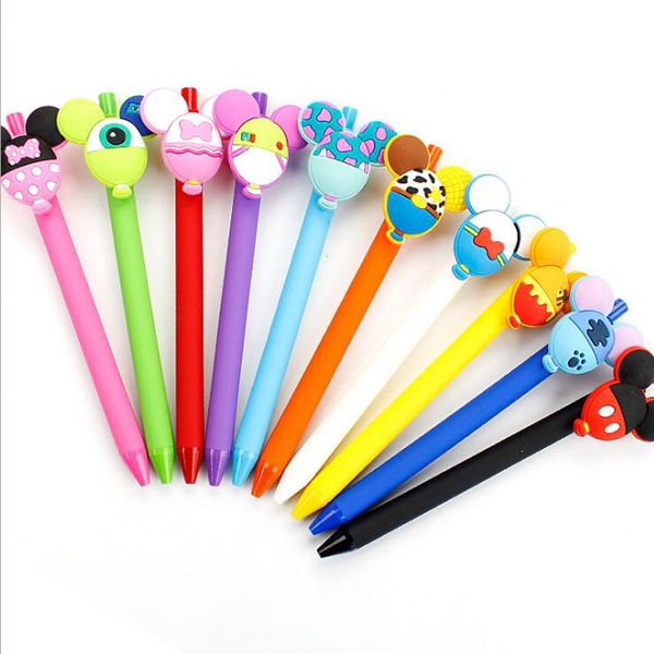 24pcs / lot Cartoon Animal Balloon Gel Pen kawaii 0,5 mm Black Pen Kid Gift Papelaria Stationery Office School Supplies G021 201202