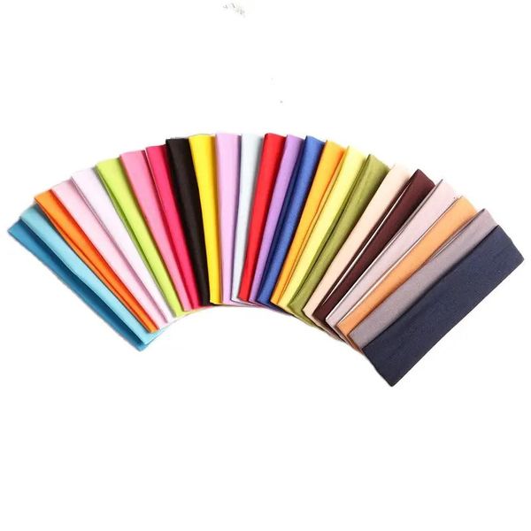 24 unids / lote Moda Deporte Yoga Diadema Bandas Elásticas Anchas para el Cabello Correr Fitness Headwear Mujeres Turbante Cabeza Warp Hairband Sweatband 240226