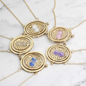 24 Pcs / Lot Mode Time Turner Sablier Vintage Pendentif Bijoux Magic School Bae Choker Sable Pendentif Dangle Collier En Gros X0707