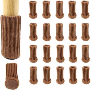 24PCS / Lot Tricoté Chaise Jambe Chaussettes Meubles Table Pieds Couvre Sol Protecteurs Déplacement Réduction Du Bruit Pads239E