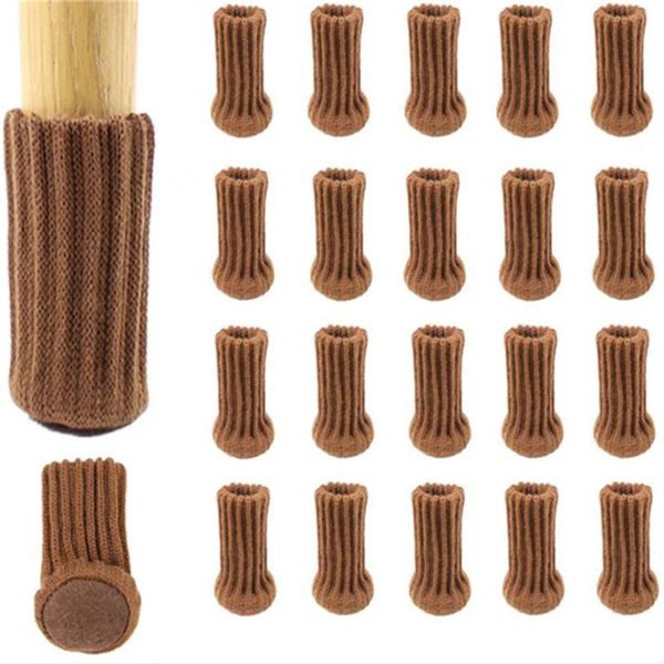 24PCS / Lot Tricoté Chaise Jambe Chaussettes Meubles Table Pieds Couvre Sol Protecteurs Déplacement Réduction Du Bruit Pads210i