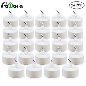 24 Pcs / lot LED Bougie Chauffe-Plat À Piles Lampe Couleur Simulation Flamme Lumière De Thé De Mariage Décoration De Fête À La Maison Faux Bougies 210702