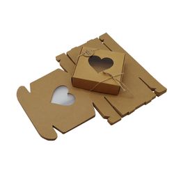 24pcs / lot Nouveau artisanat Paper Board Kraft Cardboard Mariage Favoule Boîtes-cadeaux Recyclable Kraft Soon Box Emballage Paper Carton