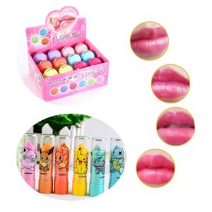 24 pcs/lot vente en gros mignon rouge à lèvres cire saveur de fruits baume à lèvres hydrater maquillage lèvres plus pleines brillant couleur magique Batom