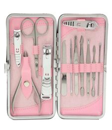 24 -stcs manicure set pedicure schaar scheurmes oor pick nagel klipper kit roestvrij staal nagelverzorging gereedschap manicure set2176186