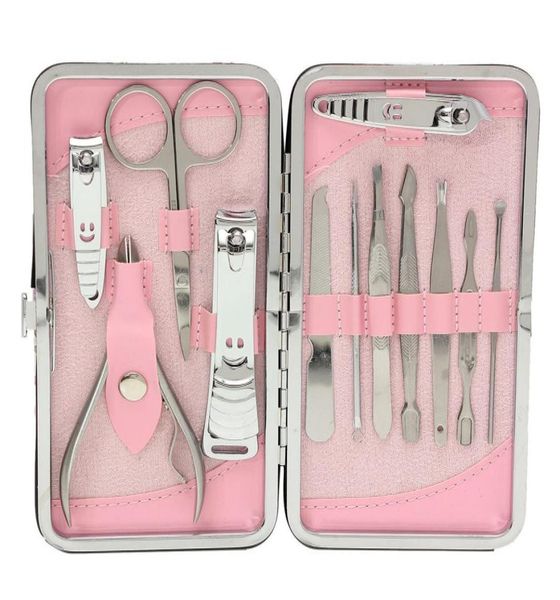 24 piezas Manicura Set Pedicura Cutícula Cutícula Custicle Pick Tail Clipper Kit Herramienta de cuidado de uñas de acero inoxidable Set9106162