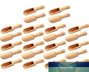 24pcs mini cuillères à bambou en bois en bois pour les sels de bain scoop lavage en poudre en bois Candy3531526