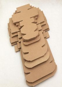 24 unids Caja de jabón de papel de tamaño múltiple Paquete de regalo de papel Kraft con ventana de PVC transparente Favores de caramelo Artes krafts Display K jllsxU4310380
