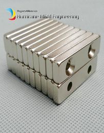 24 stuks NdFeB Fix Magnet 40x10x5mm met 2 M5 Schroef Verzonken Gaten Blok N42 Neodymium Zeldzame Aarde Permanente Magnet1546329