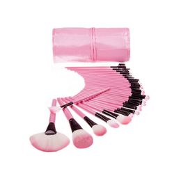 24 unids / set 10 colores Pinceles de maquillaje profesional Cosmético completo portátil Pinceles de maquillaje Herramienta Fundación Sombra de ojos Pincel de labios con bolsa 50 juegos