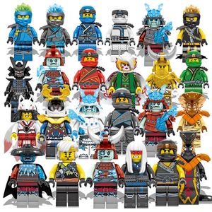 24 unids/set 4,5 cm Minifig juguetes regalos Phantom Ninja serie niños rompecabezas ensamblado bloque de construcción minifigura juguete DG1002213q