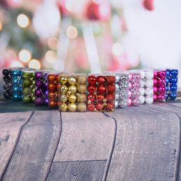 24 piezas/set de la bola de decoración del árbol de Navidad 3 cm Ballas colgantes de Navidad en casa Decoraciones colgantes de la fiesta Festival Bh7284 Tyj