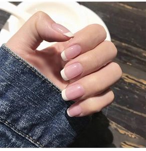 24 stks Natuurlijke Naakt Wit Franse Nail Tips Valse Fake Nagels UV GEL Pers op Ultra Eenvoudige slijtage voor Home Office Wear Na613