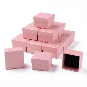 24 pièces boîtes à bagues en carton carrées organisateur de bijoux boîte-cadeau de stockage boîte d'emballage de bijoux en papier avec éponge 5x5x35 cm 240309