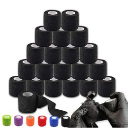 24 -stcs Tattoo Grip Bandage Cover Wraps Tapes Niet -geweven waterdichte zelfklevende vingerpolsbescherming Tattoo Accessoires 220519