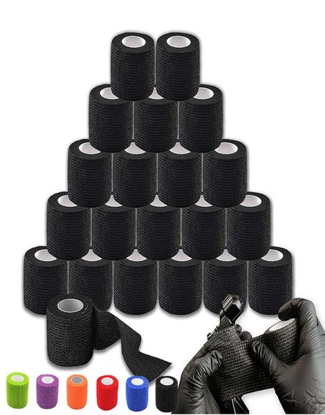 24pcs tatouage Grip Bandage Cover Wrapes Tapes Tatoue non tissée imperméable Auto-adhésif Protection de poigne