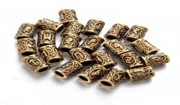 24 -stop Top Silver Noorse Viking Runen Charms Beads Bevindingen voor armbanden voor hangketting voor baard- of haar Vikings rune kits9427591
