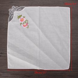 24 stks vintage katoenen vrouwen hankies geborduurde vlinder kant bloem hanky floral geassorteerde doek dames zakdoek stoffen accessoire