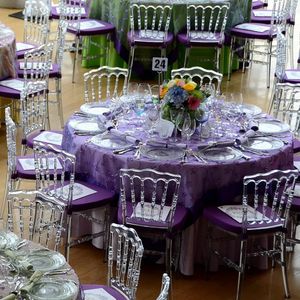 24pcs White Transparent Polycarbonate Dining Chairs for Weddings and Hotels - Durable PU Material