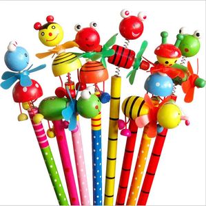 24 stuks windmolen dier pop ontwerpen niet-giftige loodvrije houten potloden voor scholieren schrijven prijs/hb/voor tekenen 240304