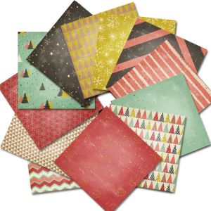 24pcs Hiver Noël thème Scrapbooking Papier Papami Origami Art Photo Album Background Cartes papier Making Diy Scrapbook Paper Crafts