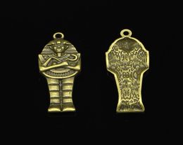 24pcs Charmes en alliage de zinc Charmes de sarcophage maman égyptienne de bronze
