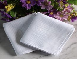 Mouchoir de Table en Satin 100 coton, couleur blanche, mouchoir de poche Super doux, carrés de remorquage, 34cm, 24 pièces, 5430577