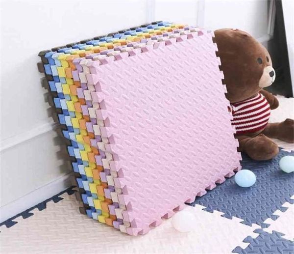 24 pcslot tapis de jeu pour bébé tapis de Puzzle de couleur unie tapis en mousse EVA tapis de Puzzle pour enfants 31X31X11 cm pour tapis de carrelage de protection de chambre à coucher 211900256