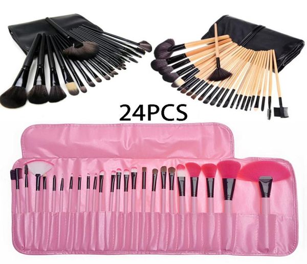 24pcSset Makeup professionnel Brush Brush Set Case portable Cosmetic Powder Powder Lip Eyeshadow Brosses avec sac de maquillage outils Toitrage Kit6318326