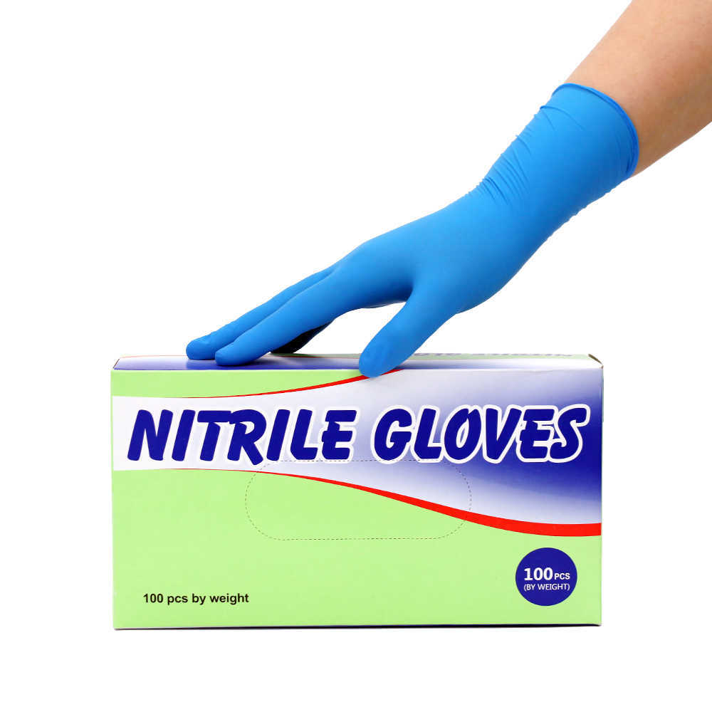 Guantes de nitrilo de mano de seguridad sin látex de alta calidad sin polvo al por mayor de 24 piezas