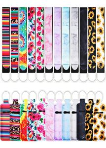 24Pieces Chapstick Keychain -houders ingesteld met polsbeke Lanyards Lipstick Holder Sleeve Pouch Lip Balmhouder voor Chapstick3621112