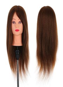 Tête de Mannequin 100 vrais cheveux humains, 24 pouces, tête de formation à la coiffure, avec support de pince de Table, outil de pratique pour coiffeur 3902735