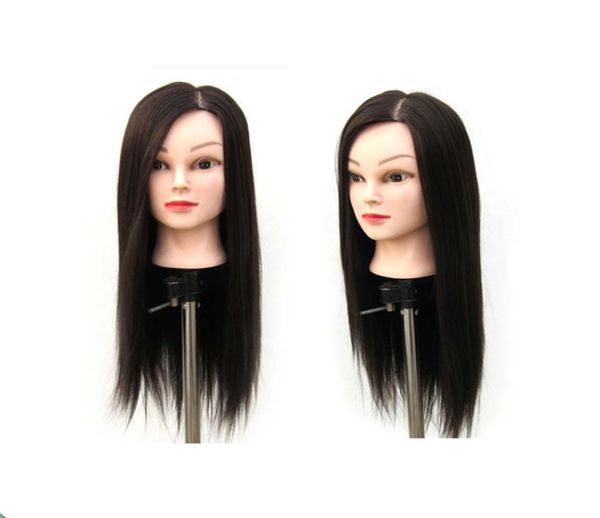 Tête de mannequin 24quot avec cheveux, fibre haute température, tête de formation pour coiffeur, tête de cosmétologie, support de pince de table Inc2533395