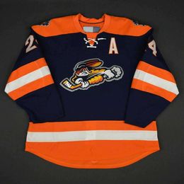 24S 24 Justin DaSilva Greenville moeras konijnen Fantasy team ijshockey Jersey heren gestikt aangepaste elk nummer en naam truien