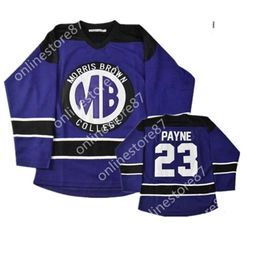 24S 40Movie Jerseys Morris Brown Academy Martin Payne Hockey Jersey Personaliza cualquier nombre y número bordado de personalidad Jersey de hockey