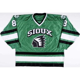 24S 8 Mike Commodore North Dakota Fighting Sioux HOCKEY JERSEY Mens broderie cousue personnaliser n'importe quel numéro et nom maillots