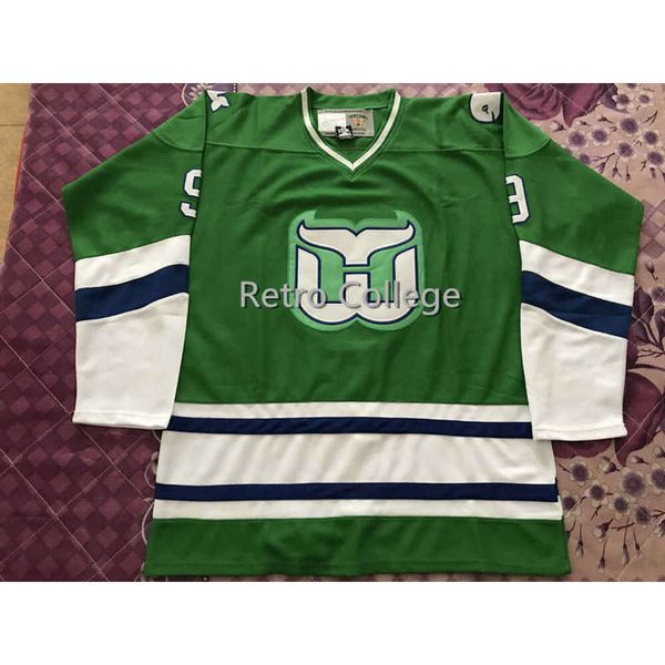 24S #9 GORDIE HOWE Hartford Whalers JERSEY DE HOCKEY RÉTRO Hommes Broderie Cousu Personnaliser n'importe quel numéro et nom Maillots