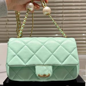 24S Ajustement CF Designer Large Double Blanc Perle Balls Femme Sac à bandoulière Classic Villade Luxury Portefeuille Gol