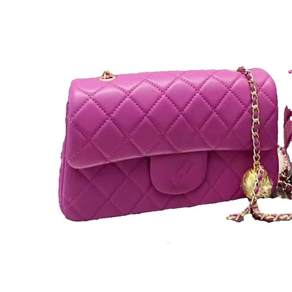 24S Cc CF Hot Pink bolso de mujer clásico con solapa bandolera Mini diseñador de carteras cadena de Metal de calidad bolso de moda dorado