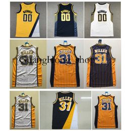 24S GH Pacer Reggie Miller Maillot de basket-ball Indiana Bennedict Mathurin Mitch et Ness Throwback Jaune Bleu Blanc Taille S-XXL