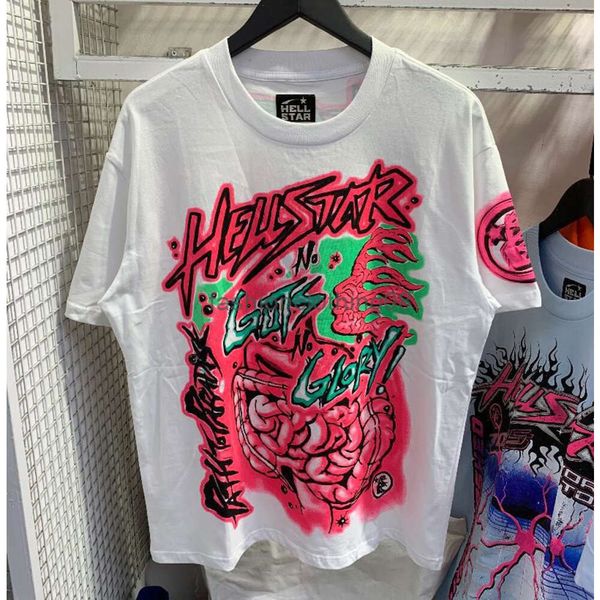 24S hellstar camisa sudadera con capucha pantalones chándal pantalones de chándal Moda Manga Hombre Camiseta Mujer Ropa Ropa Dibujos animados Gráfico Punk Rock graffiti Letras estampado de lámina Vintage