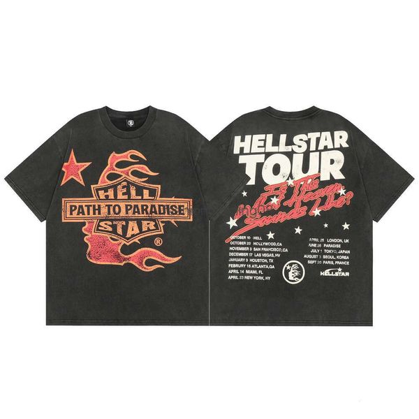 24S camisa hellstar camiseta de diseñador para hombre Rapero camisetas creativas Top de manga corta Moda Retro Infierno American High Heavy Street Hip Hop mujer High Street Unisex