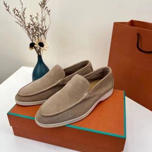 24S Loro Piano Lp Vrijetijdsschoenen Loro Schoenen Open Walks Zomerwandeling Dekschoenen Suede Loafer City Lazy Loafers Heren Dames LP Loafers Suede Sneaker Mid Cut met doos 53