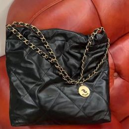 Sac poubelle de luxe 24s pour femmes, sac à main classique noir, sac seau tendance de grande capacité, taille 32x38 CM, nouvelle collection