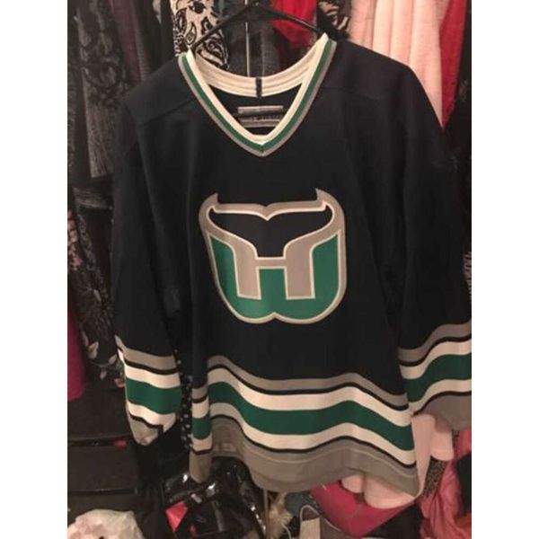 Maillot de hockey Rare tage 44 CHRIS PONGER Hartford Whalers, cousu, personnalisé avec n'importe quel nom et numéro, 24S