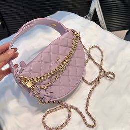 Sac de maquillage rond Designer pour femmes sac à épaule en cuir Vérification en diamant mars