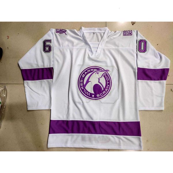 24S Wilkes Barre Scranton Penguins Larmi 60 Hockey Jersey bordado cosido Personaliza cualquier número y nombre Jerseys