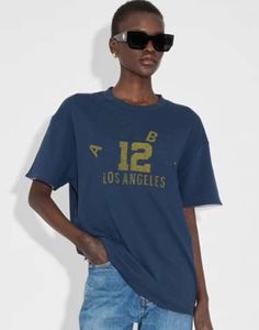 24SS Abings T-shirt de créateur de mode pour femmes, nouveau coton, motif imprimé Vintage, plage, décontracté, polyvalent, style classique, ample, manches courtes, polos, tendance