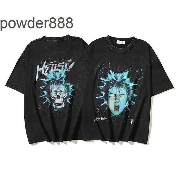 24SS American High Street Trendy Half Sleeve Electric Kids Tee Boys Laving Industry Heavy Short Camiseta